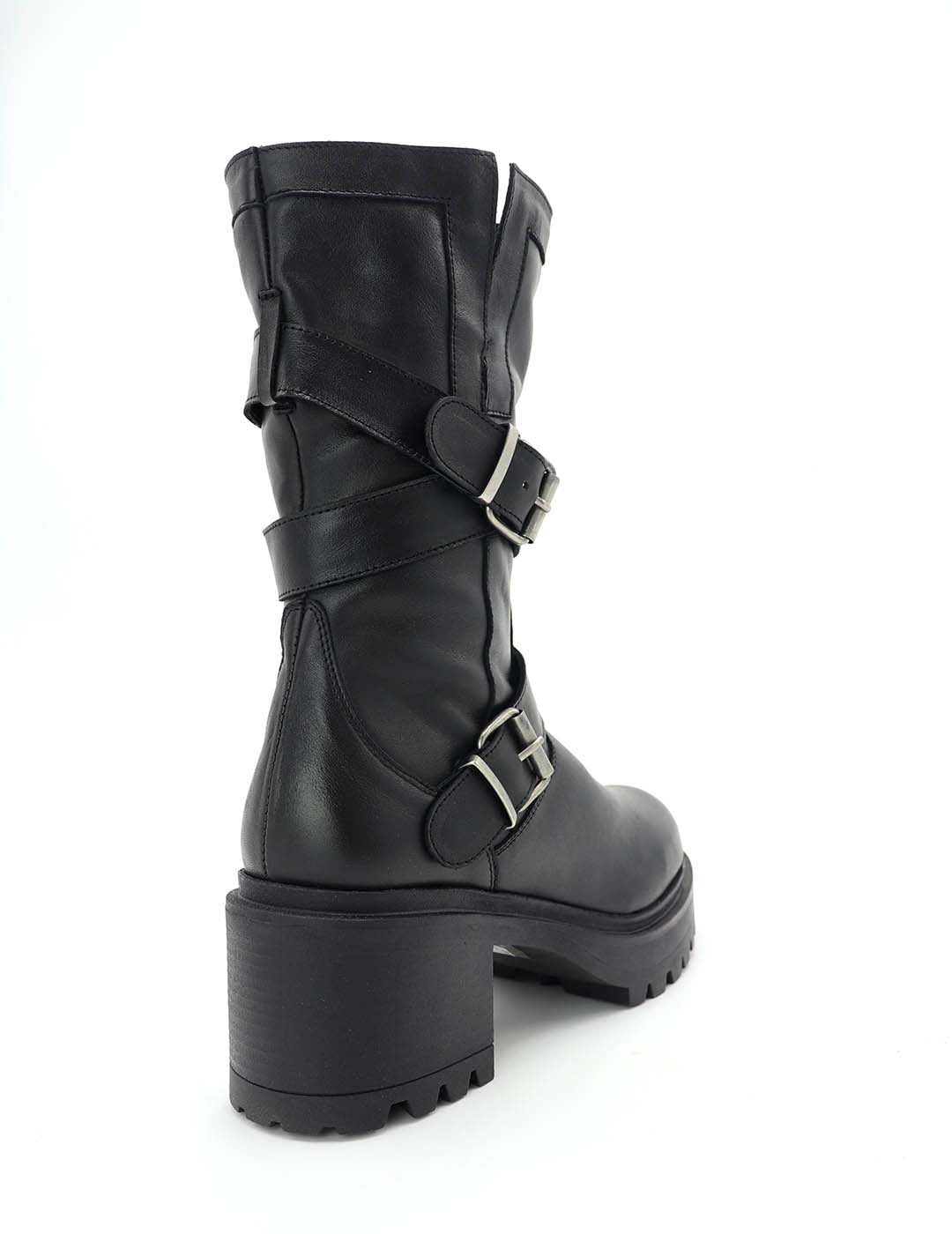 Bota Motorista MERISSELL Mujer Negro