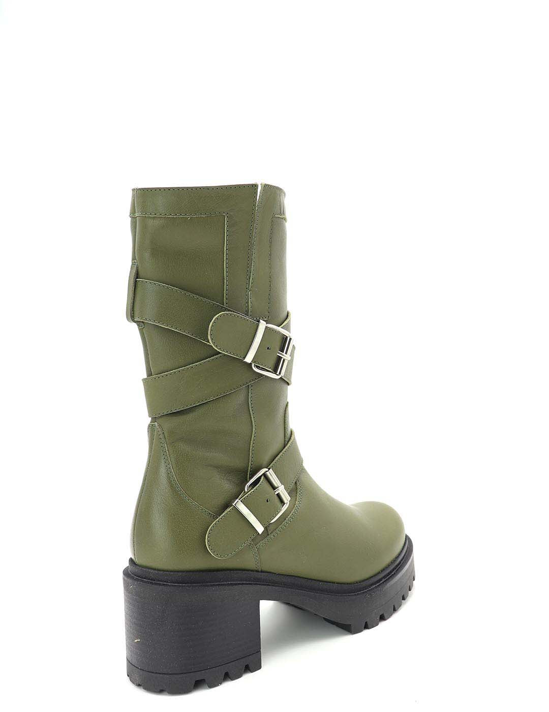 Bota Motorista MERISSELL Mujer Verde Militar