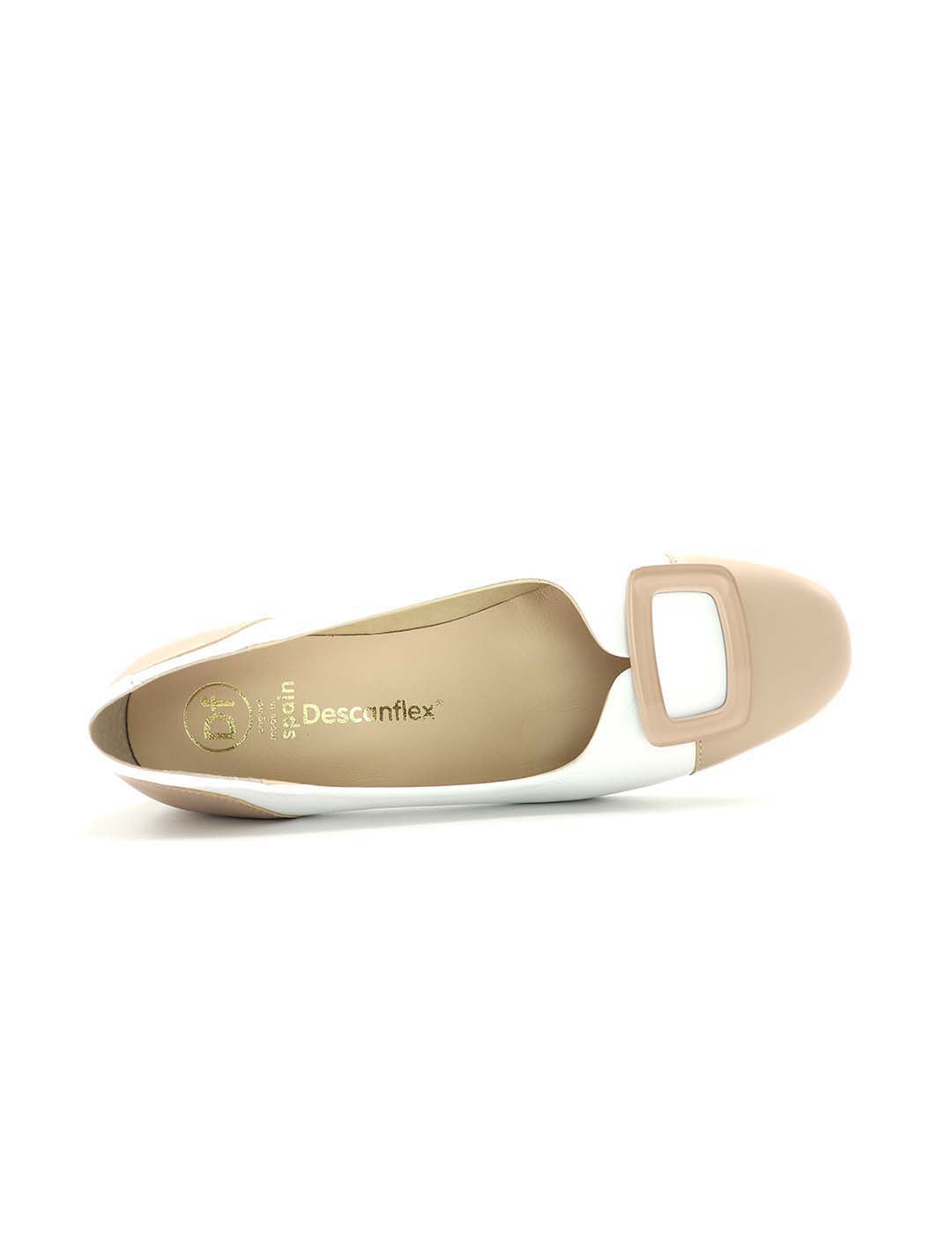 Zapato Salón DESCANFLEX Mujer Beig / Blanco