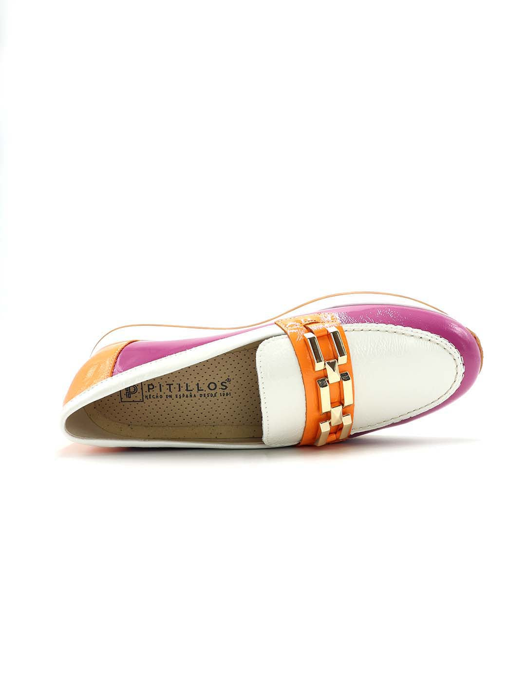 Mocasín PITILLOS Mujer Fuxia Tricolor