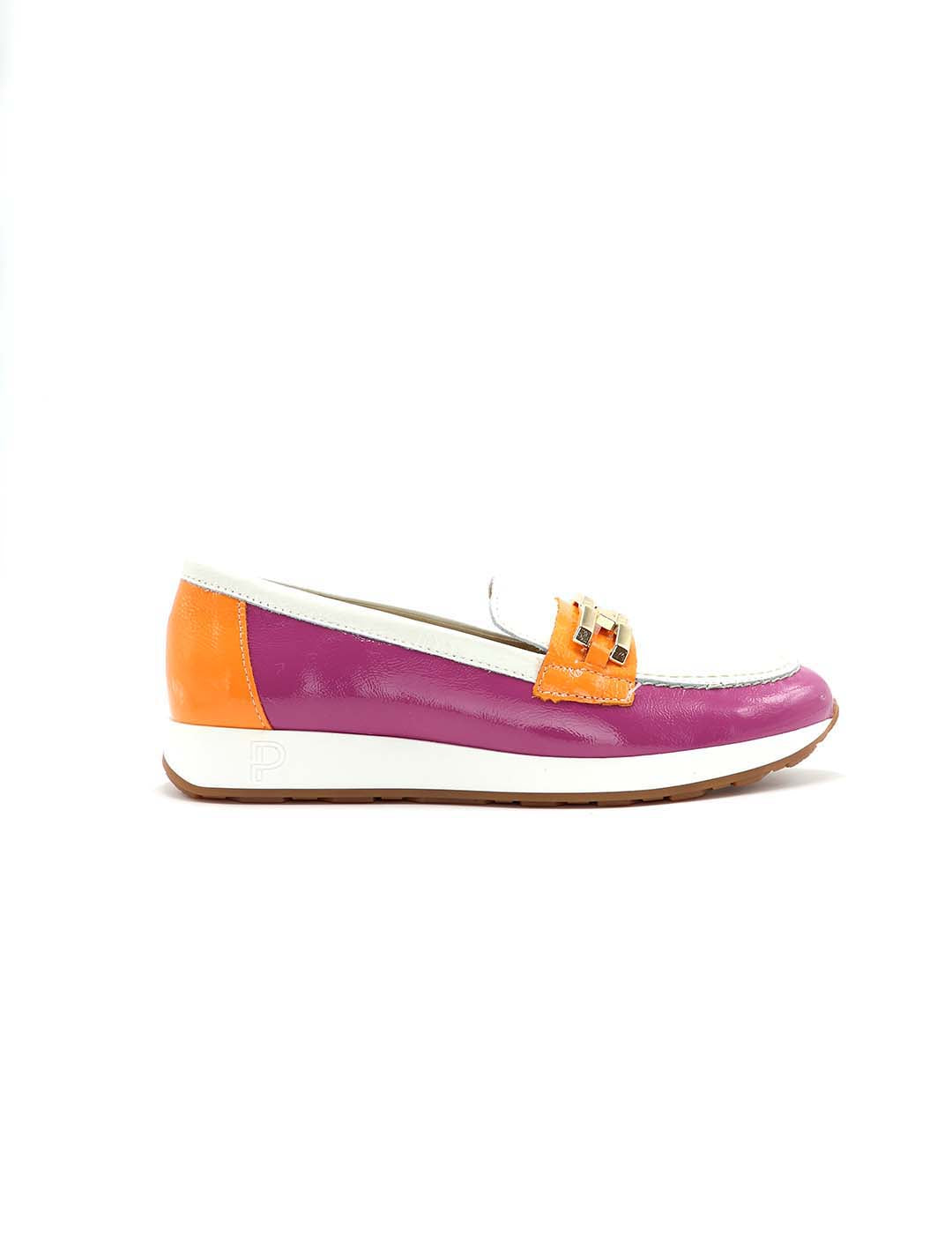 Mocasín PITILLOS Mujer Fuxia Tricolor