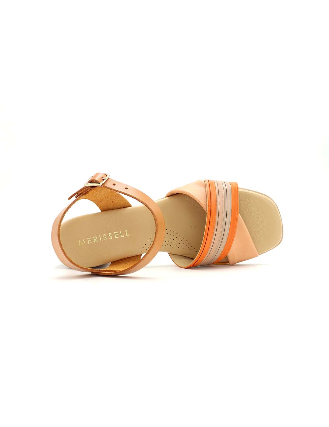Sandalia Plisada MERISSELL Mujer Multi Naranja