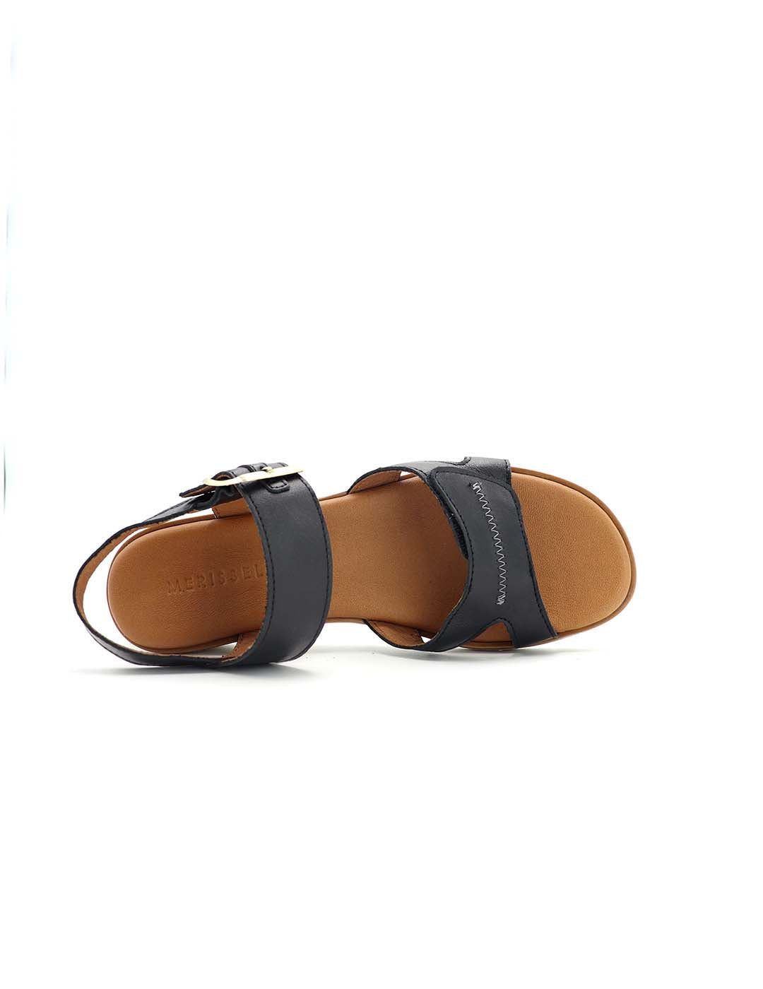 Sandalia Velcro MERISSELL Mujer Negro