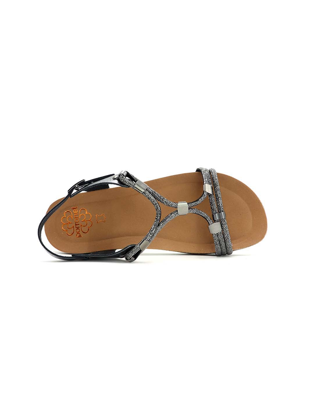 Sandalia Strass PORRONET Mujer Plomo