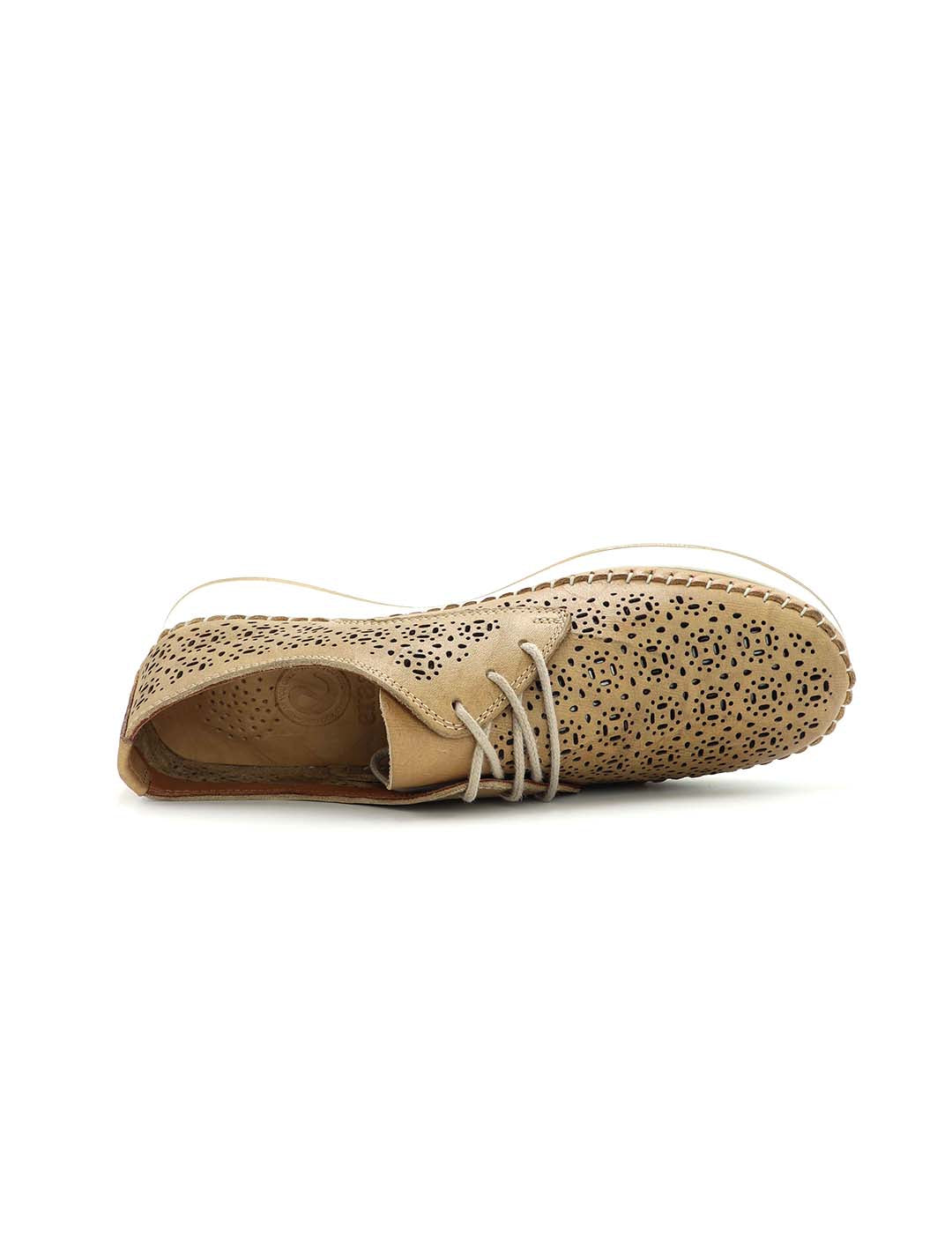 Blucher Calado ERASE Mujer Beig