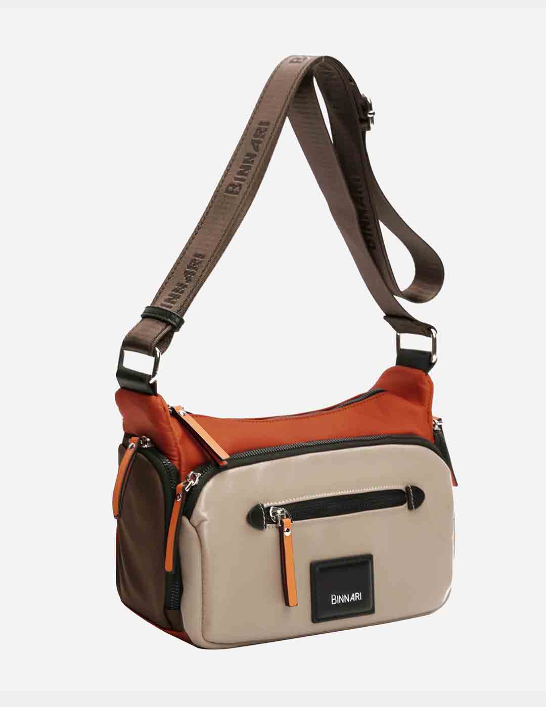 Bolso Bandolera BINNARI Mujer Multi Canela