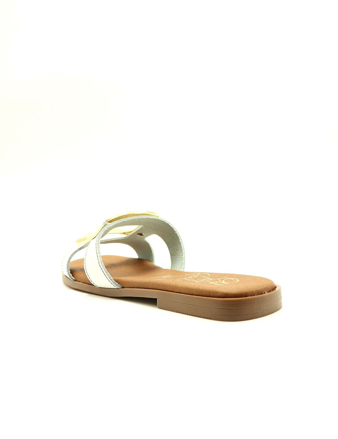 Zueco Pala Aplique Dorado OH! MY SANDALS Mujer Blanco