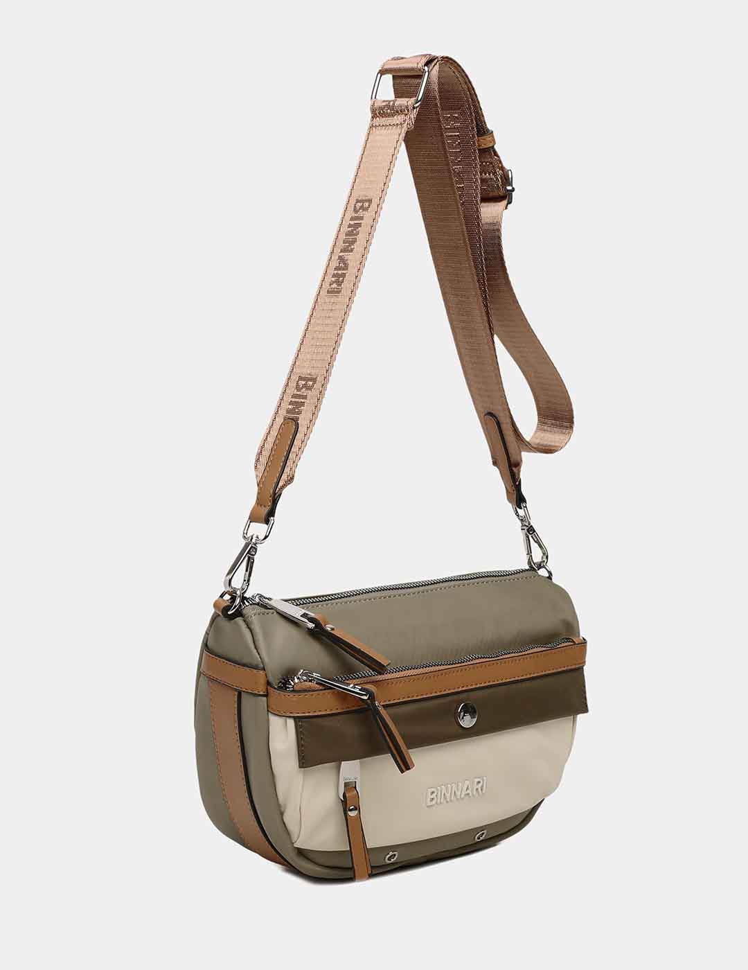 Bolso Bandolera BINNARI Mujer Multi Kaky