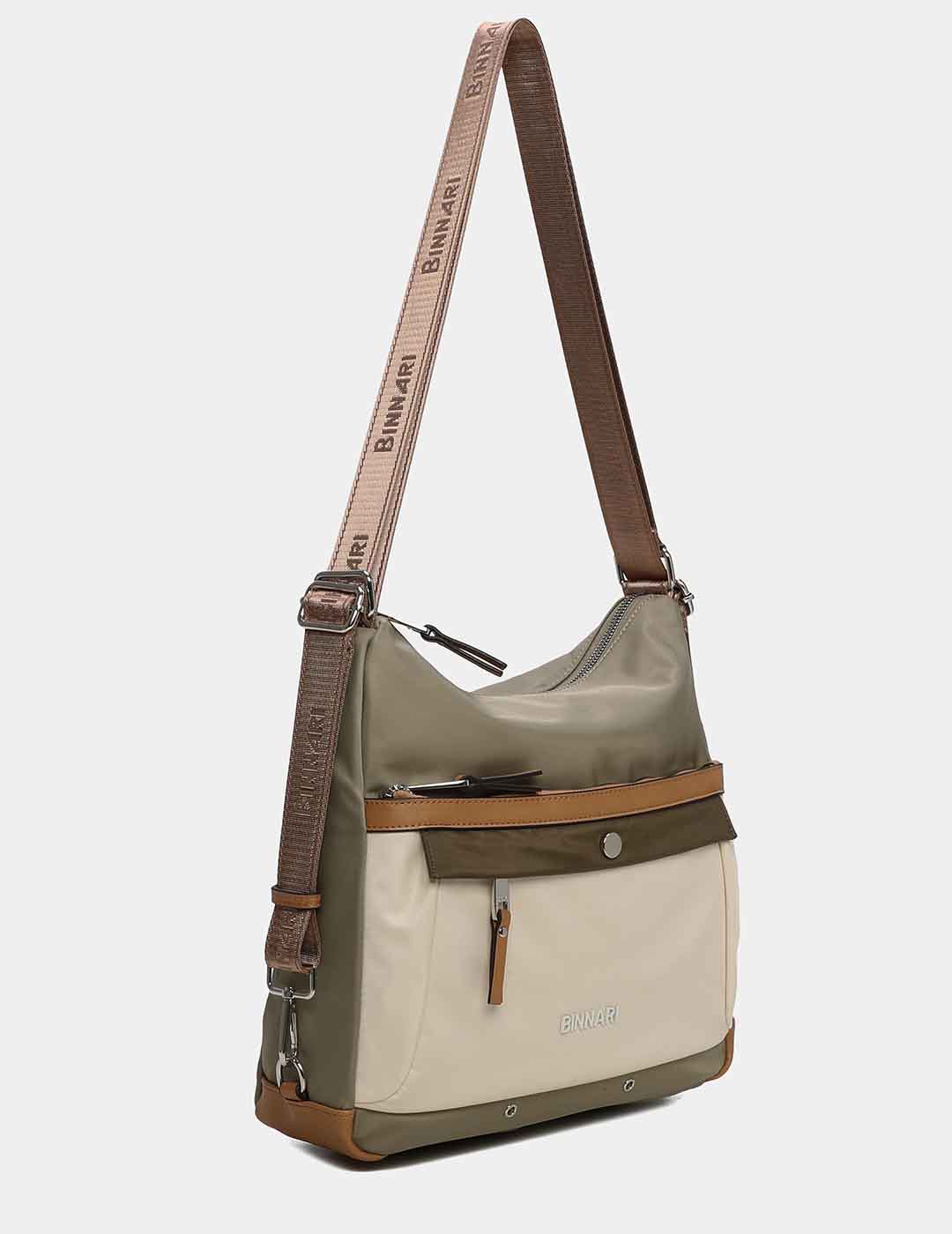 Bolso Bandolera / Mochila BINNARI Mujer Multi Kaky