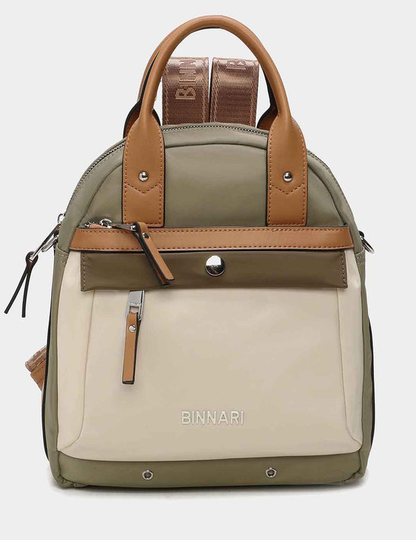 Bolso Bandolera / Mochila BINNARI Mujer Multi Kaky