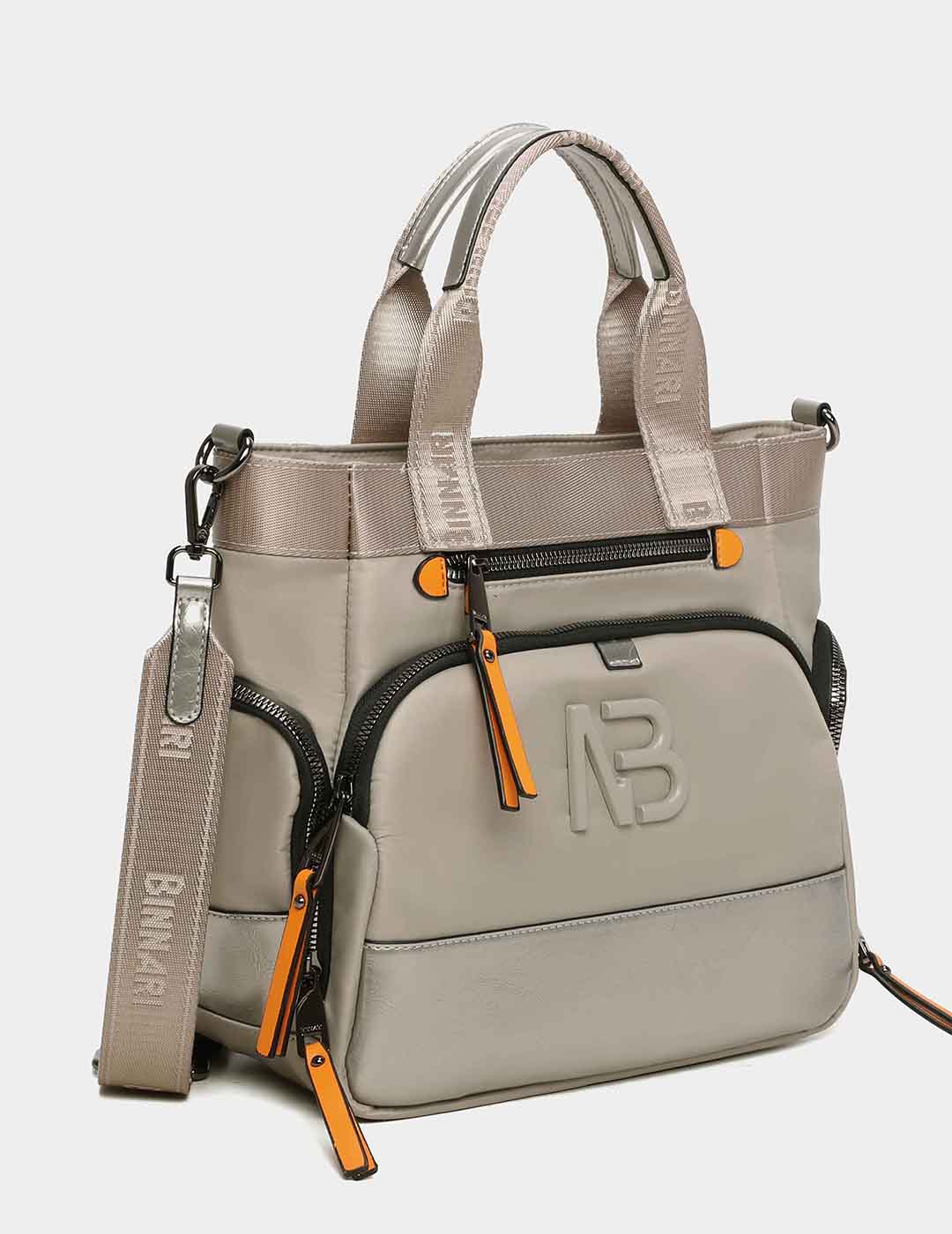 Bolso Bandolera BINNARI Mujer Ceniza / Negro