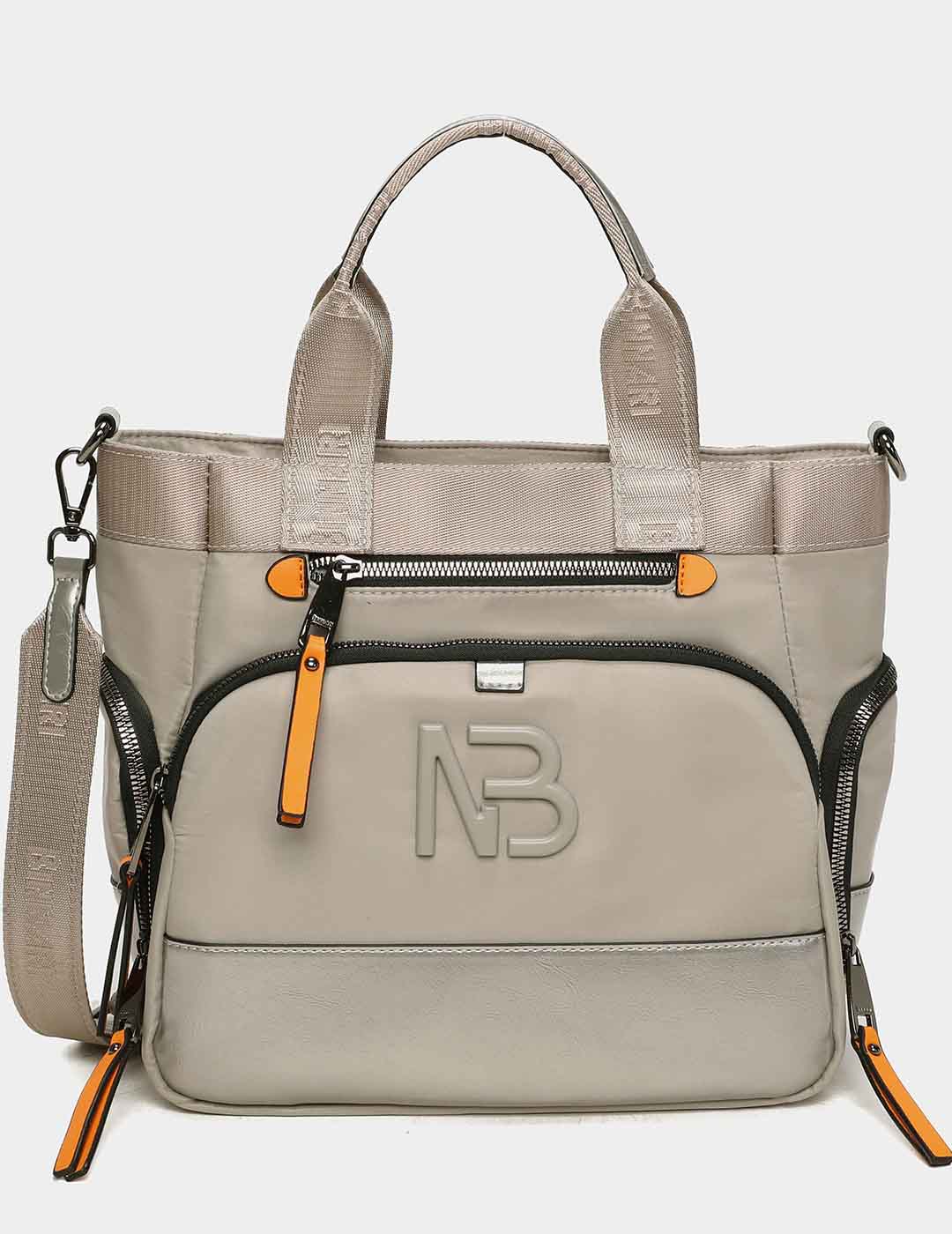 Bolso Bandolera BINNARI Mujer Ceniza / Negro