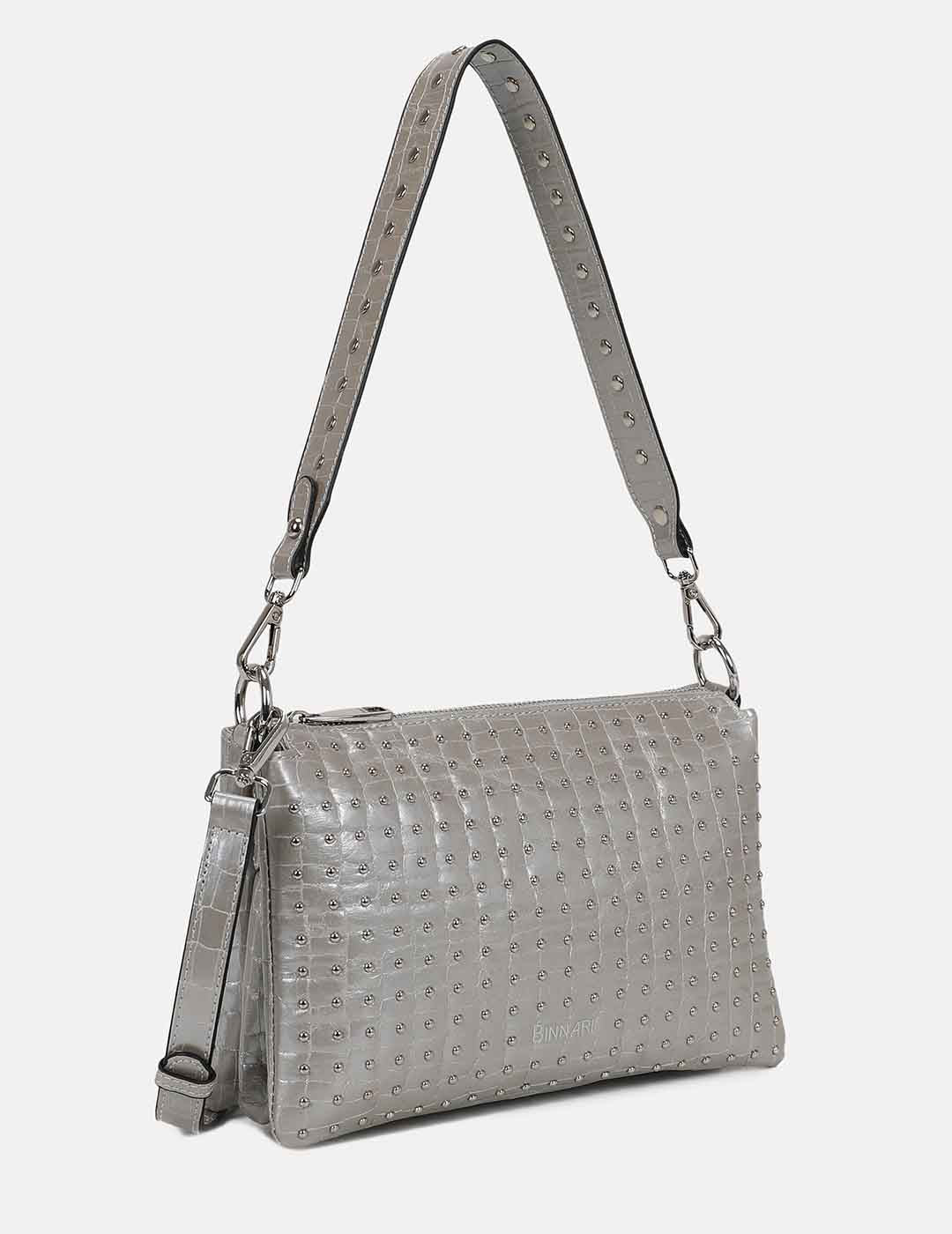 Bolso Bandolera BINNARI Mujer Acero