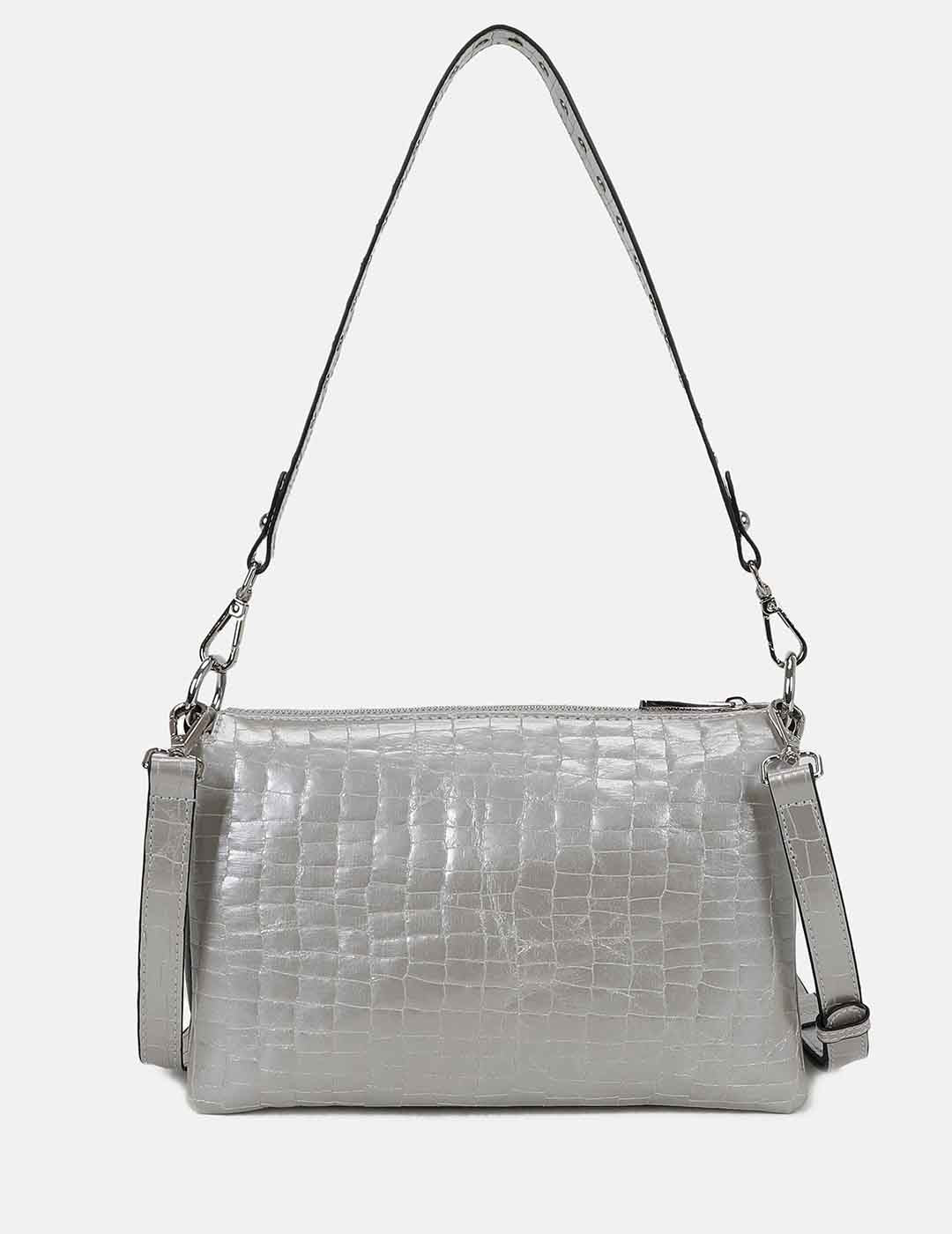 Bolso Bandolera BINNARI Mujer Acero