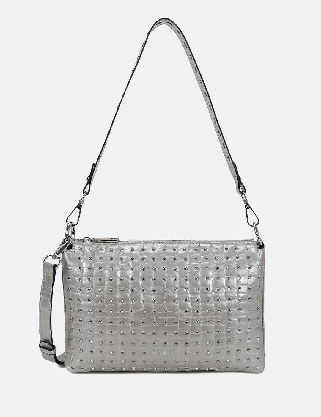 Bolso Bandolera BINNARI Mujer Acero