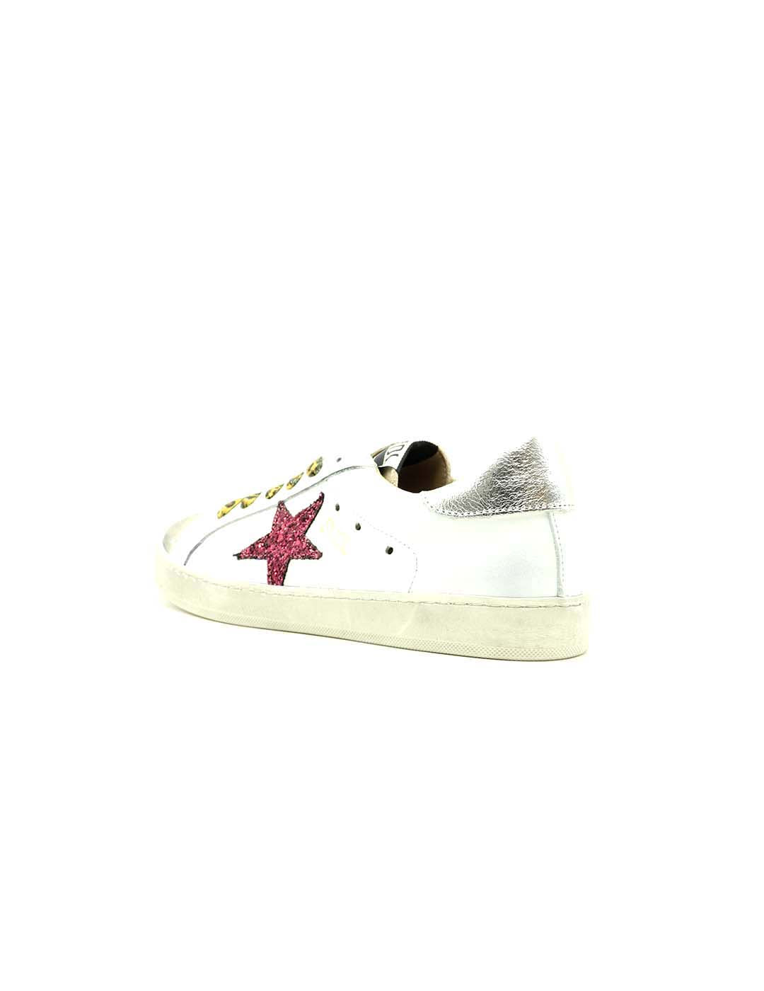 Deportivo Cordones SILVER MOOSE DELUXE Mujer Blanco / Burdeos / Plata