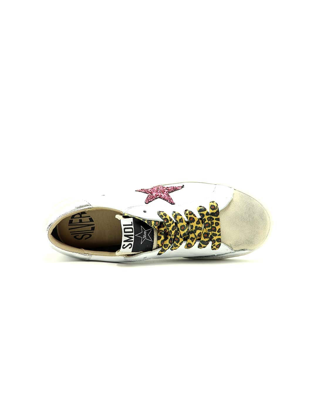 Deportivo Cordones SILVER MOOSE DELUXE Mujer Blanco / Burdeos / Plata