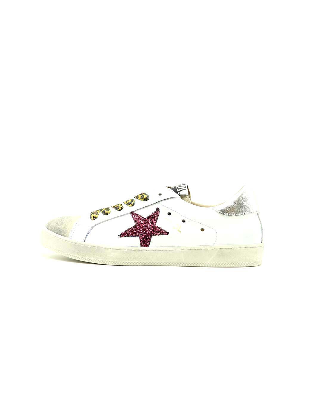 Deportivo Cordones SILVER MOOSE DELUXE Mujer Blanco / Burdeos / Plata