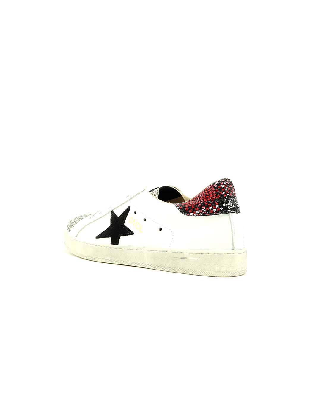 Deportivo Cordones SILVER MOOSE DELUXE Mujer Blanco / Negro / Burdeos