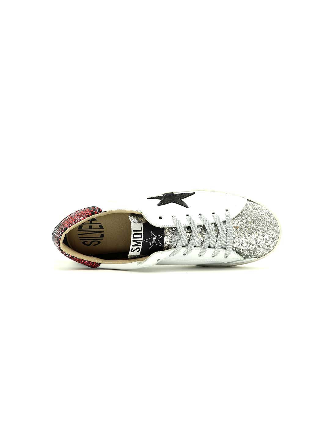 Deportivo Cordones SILVER MOOSE DELUXE Mujer Blanco / Negro / Burdeos