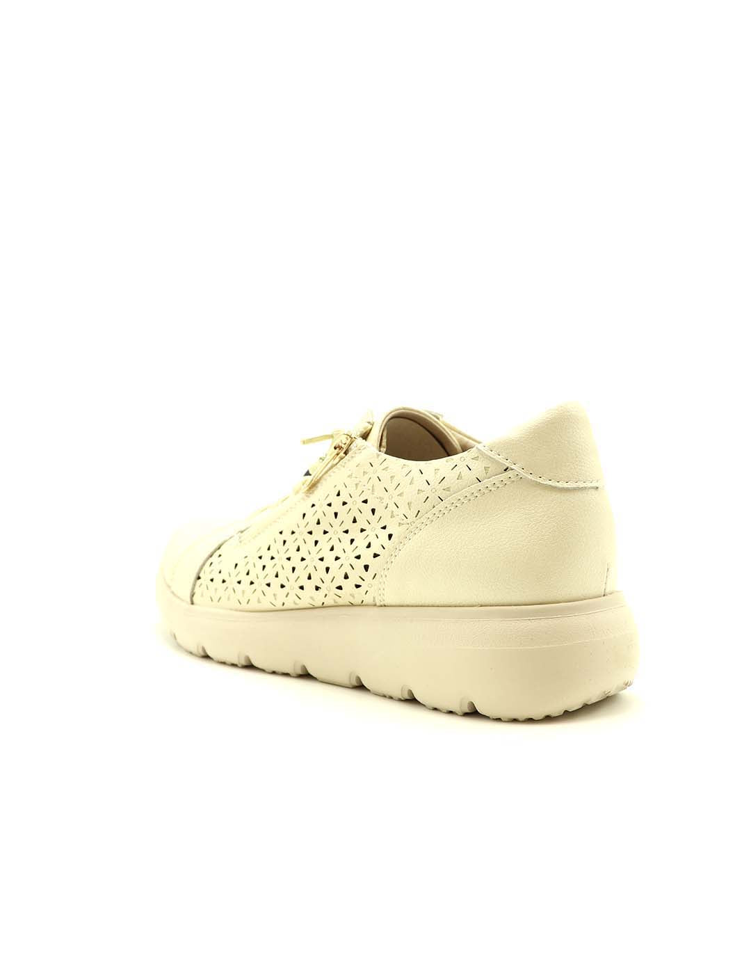 Deportivo Cordones FLEX PIES Mujer Beig