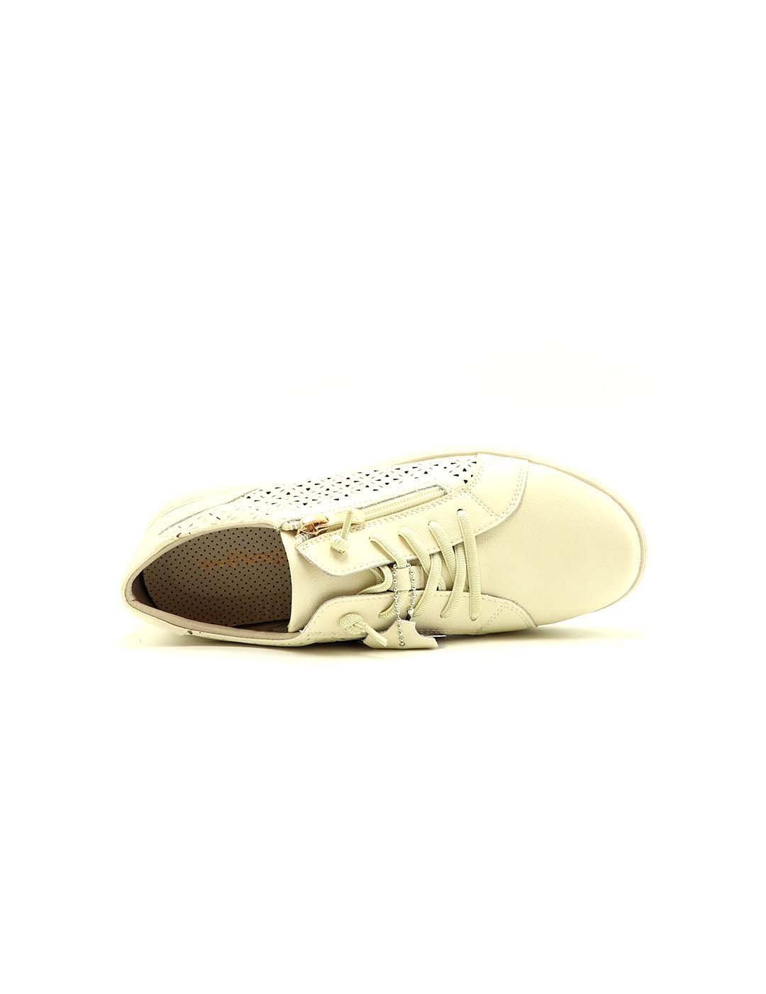 Deportivo Cordones FLEX PIES Mujer Beig