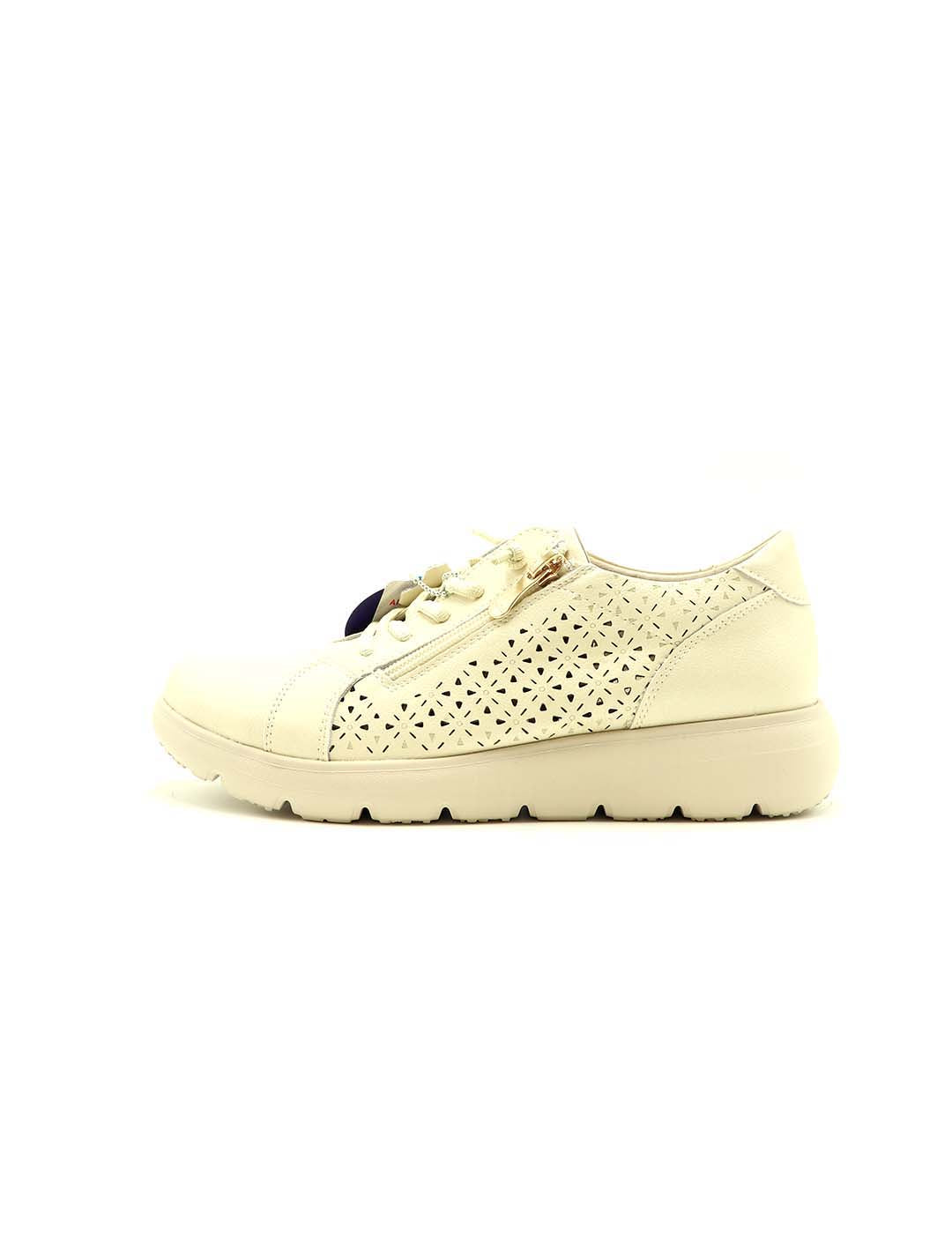 Deportivo Cordones FLEX PIES Mujer Beig