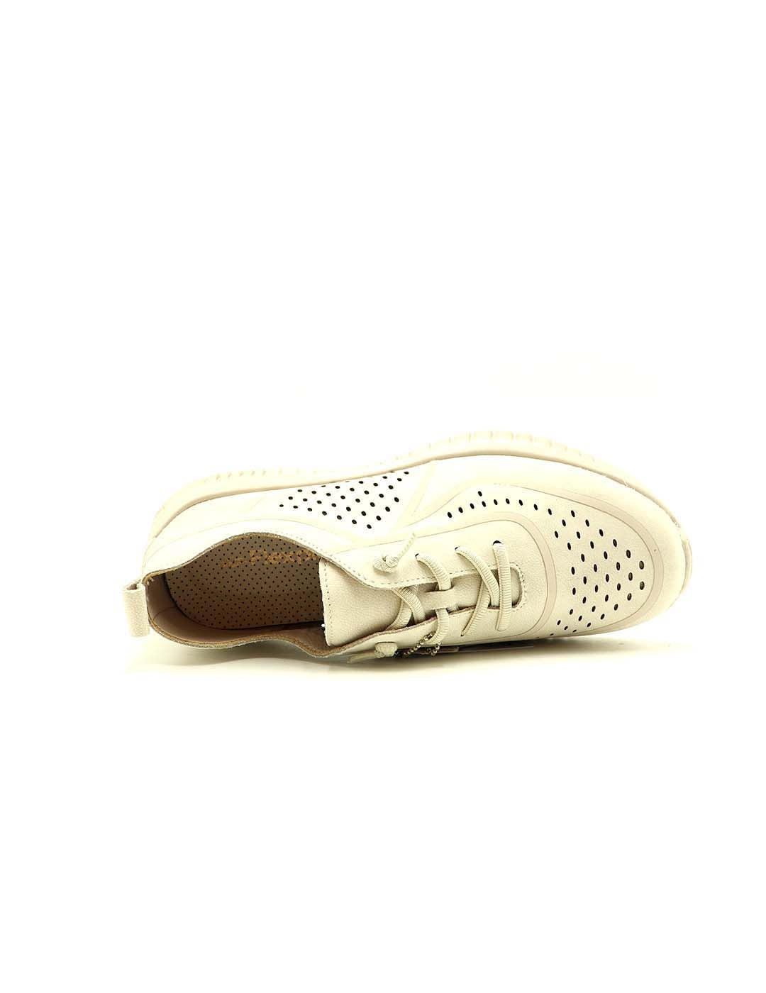 Deportivo Cordones FLEX PIES Mujer Beig