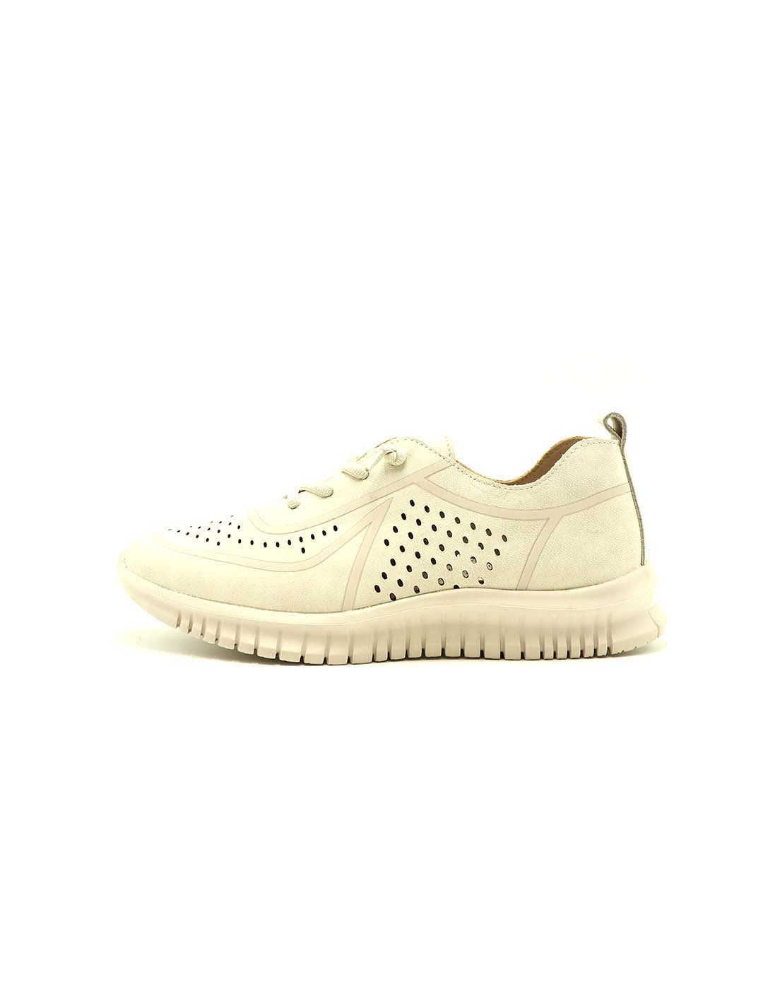 Deportivo Cordones FLEX PIES Mujer Beig