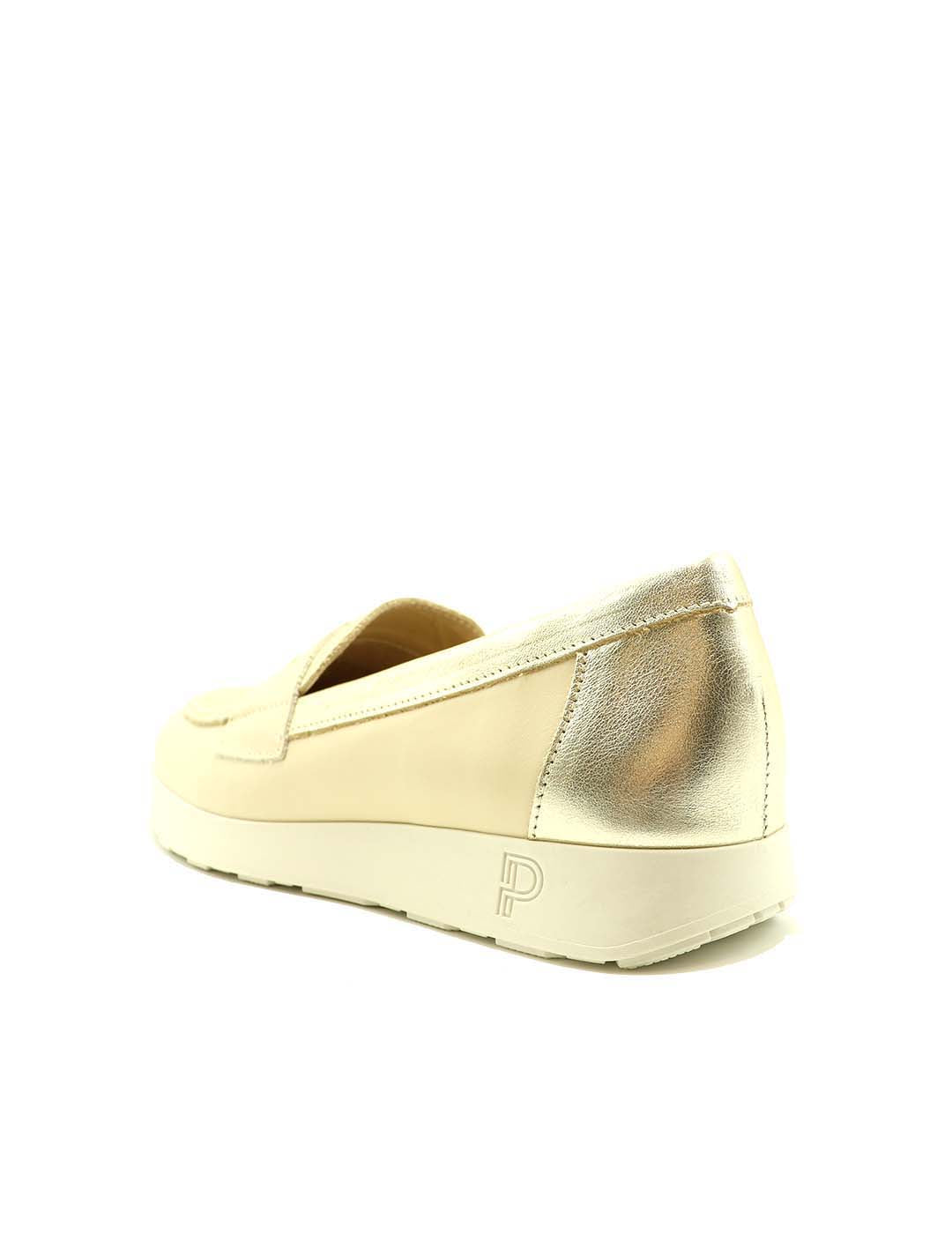 Mocasín PITILLOS Mujer Crema / Oro