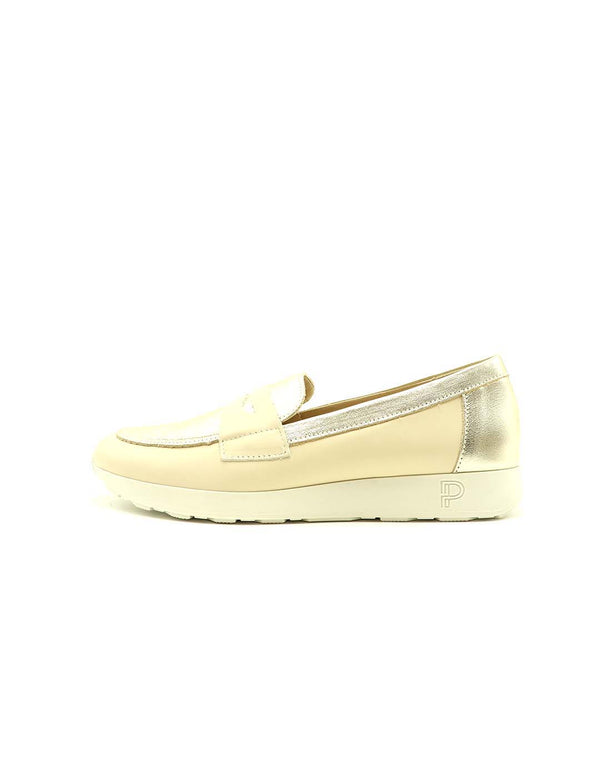 Mocasín PITILLOS Mujer Crema / Oro
