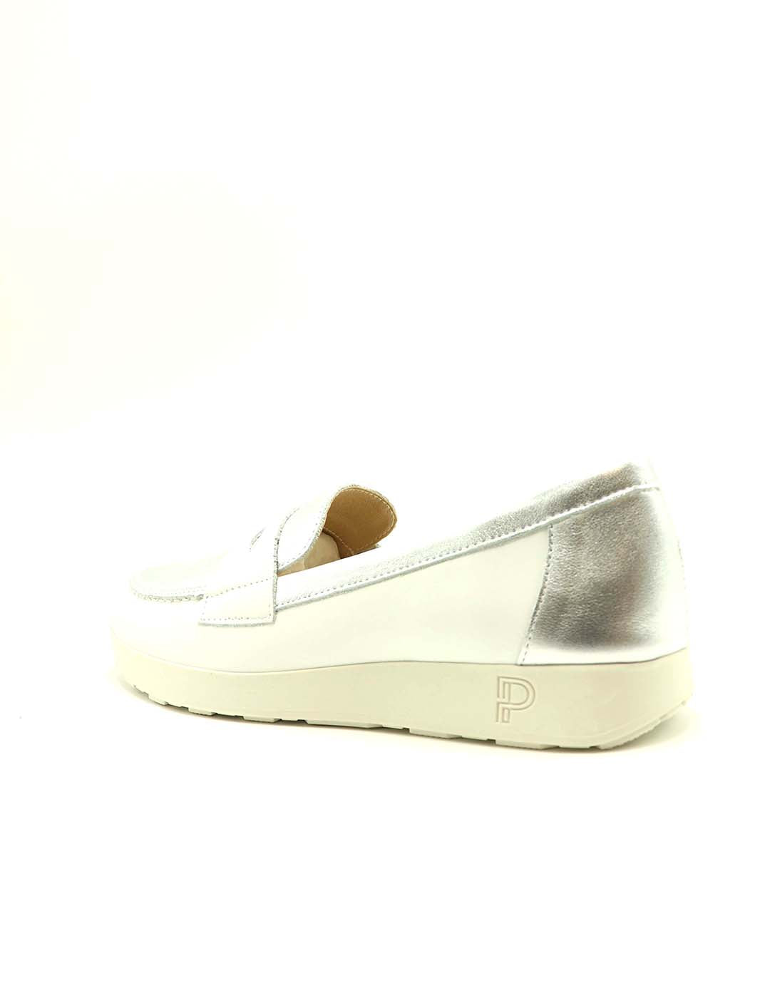 Mocasín PITILLOS Mujer Blanco / Plata