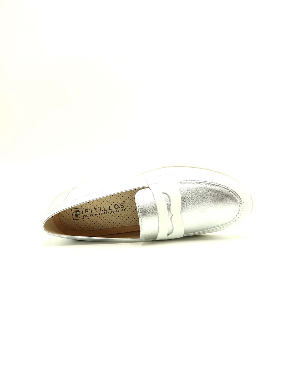 Mocasín PITILLOS Mujer Blanco / Plata