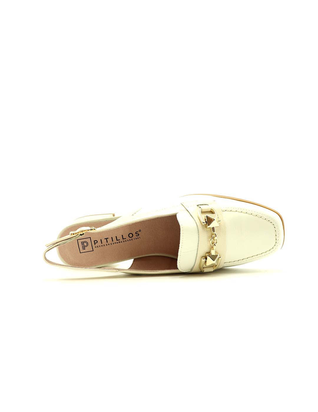 Mocasín Destalonado Trebilla O PITILLOS Mujer Glacial / Crema