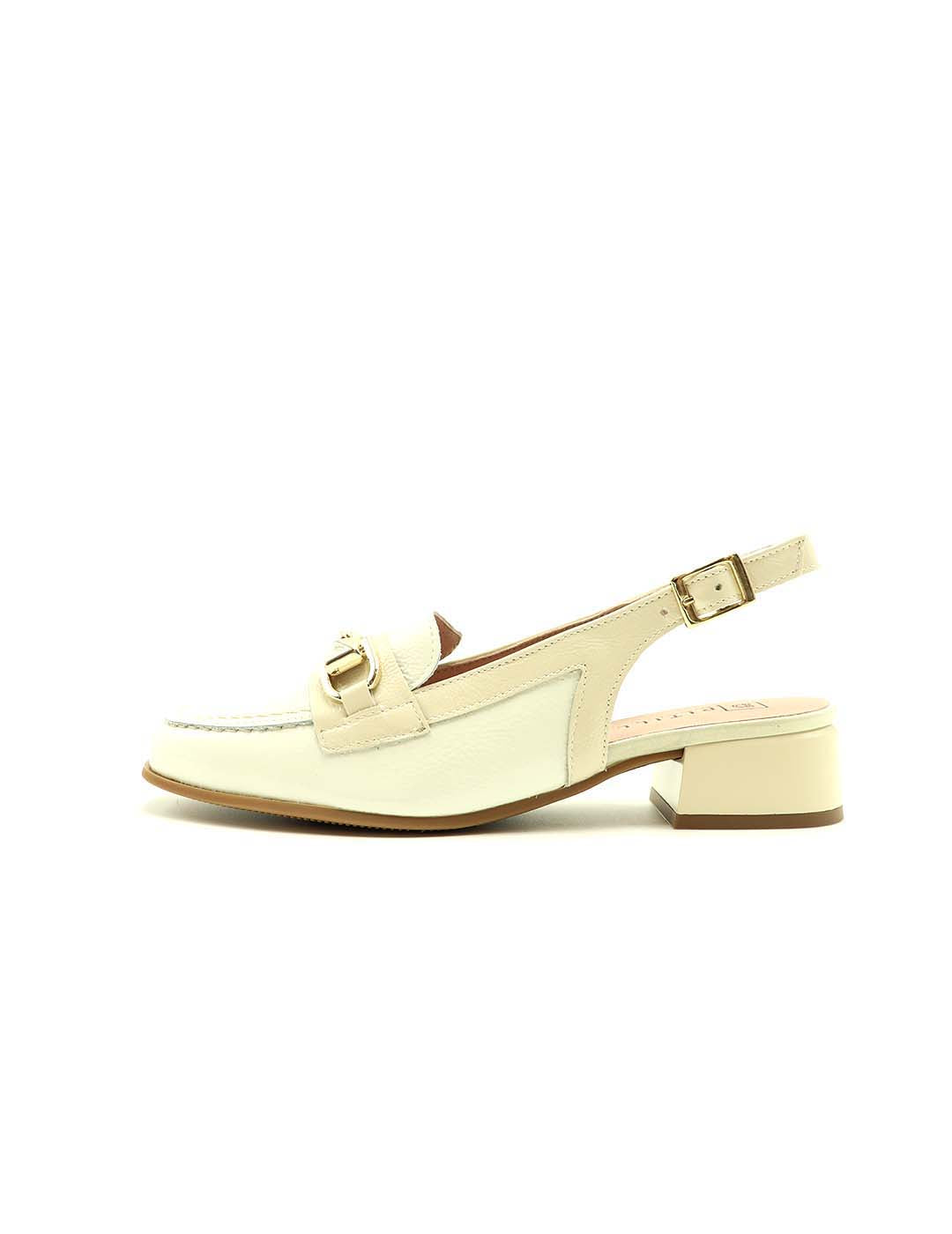 Mocasín Destalonado Trebilla O PITILLOS Mujer Glacial / Crema