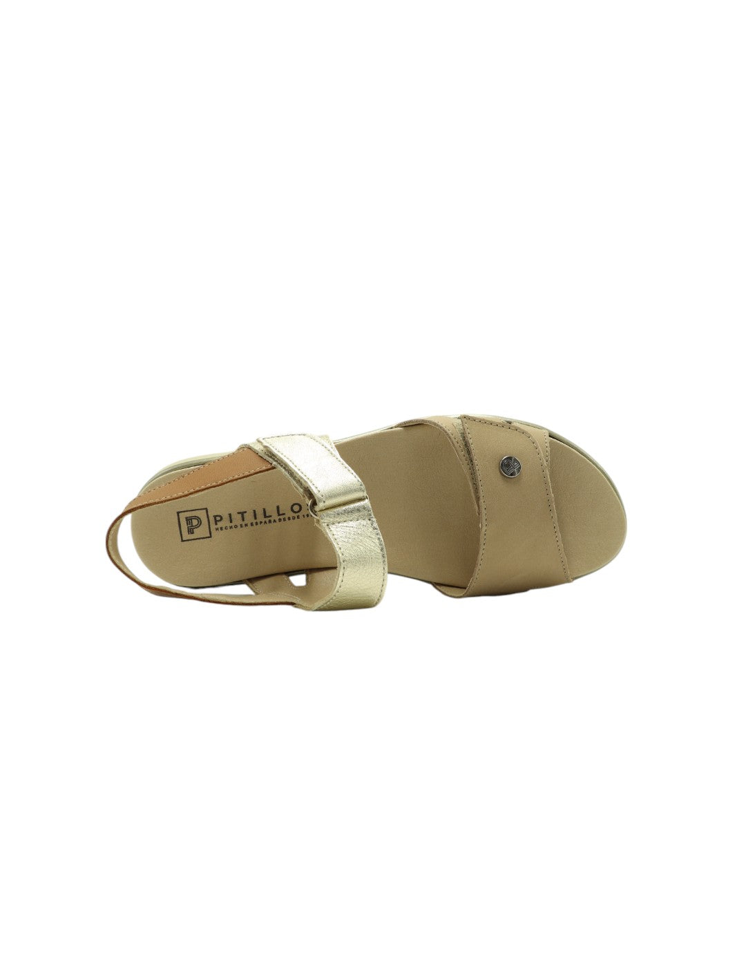 Sandalia PITILLOS Mujer Taupe / Oro