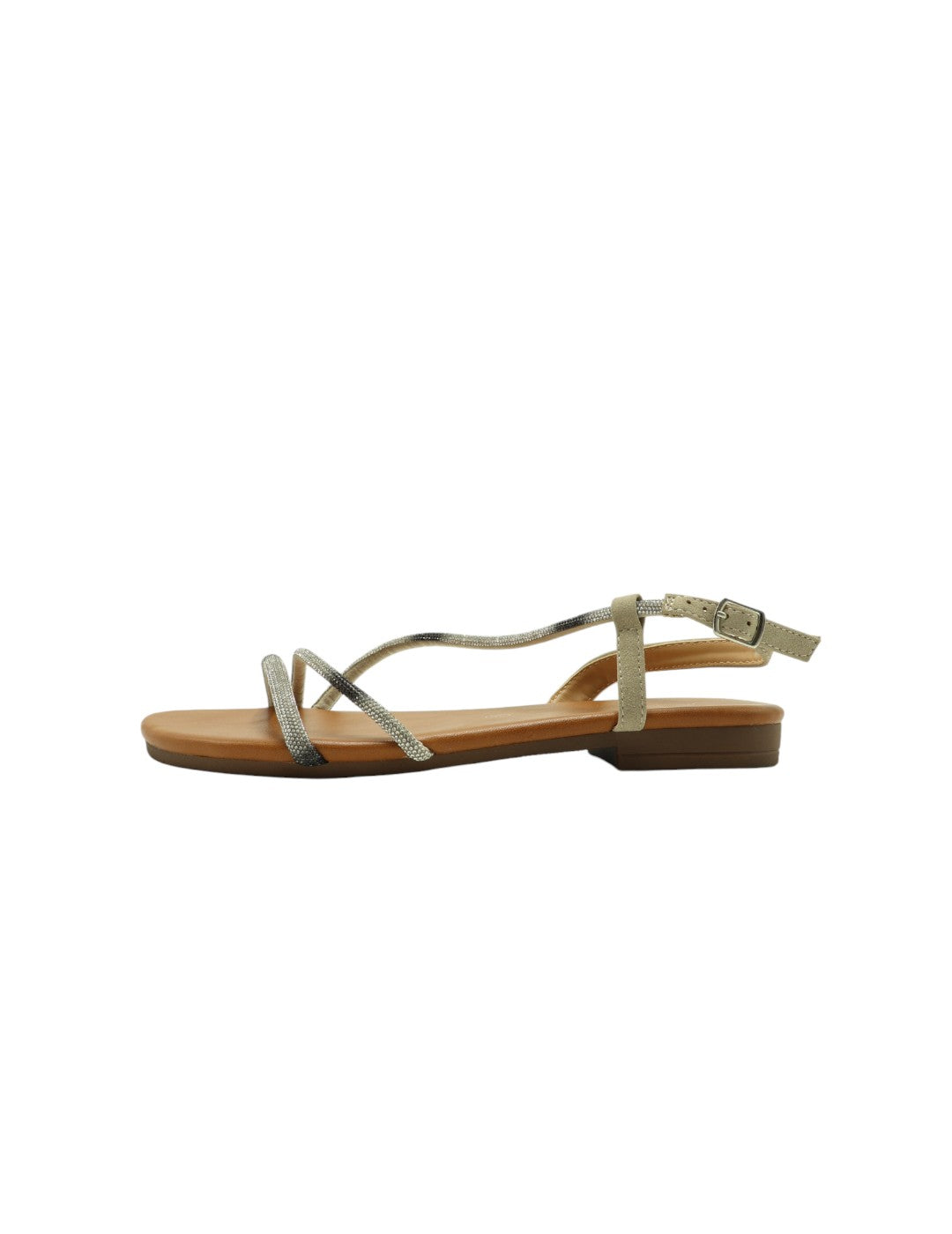 Sandalia Strass STAY Mujer Plata / Beig
