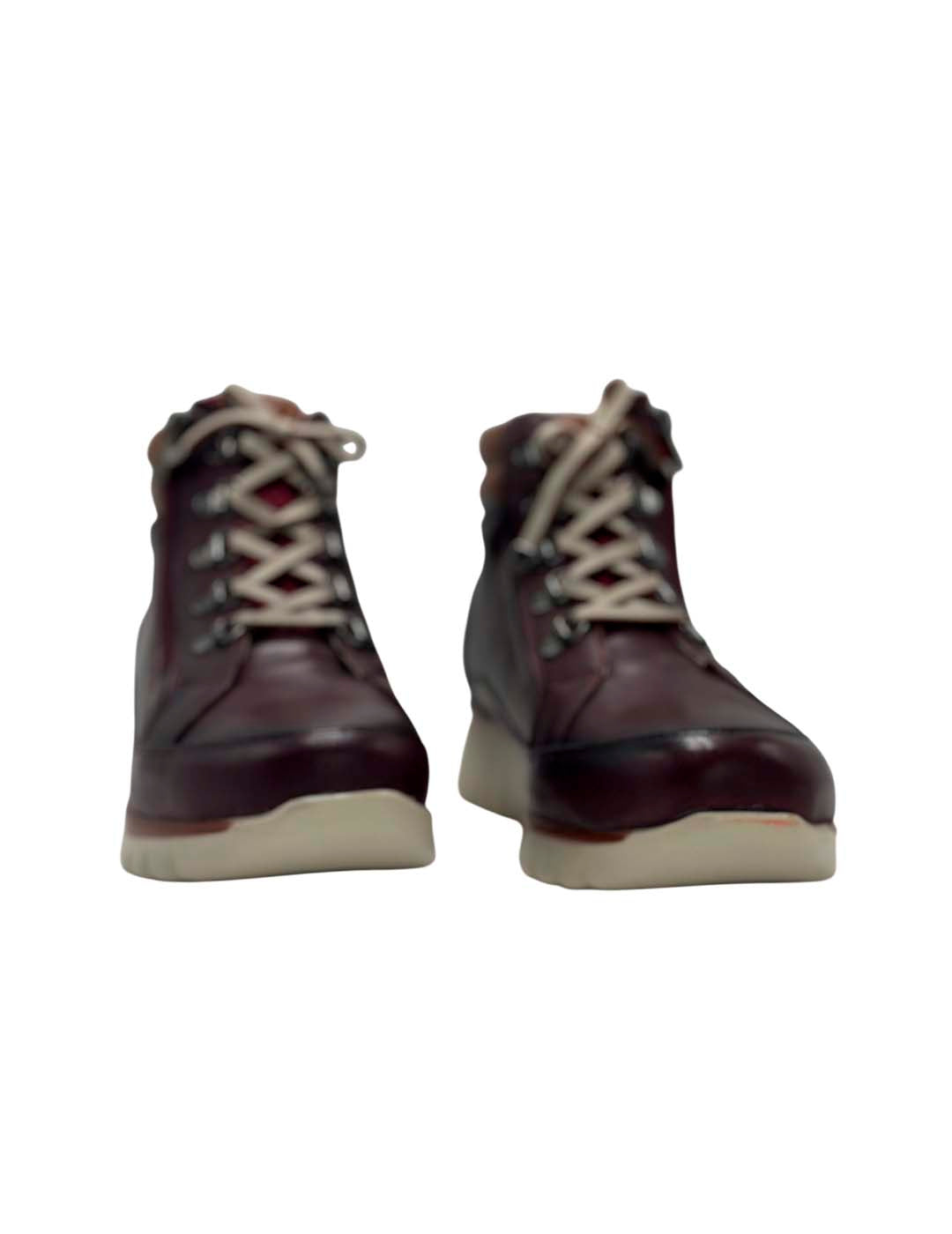 Botín Cordones / Cremallera ERASE Mujer Burdeos