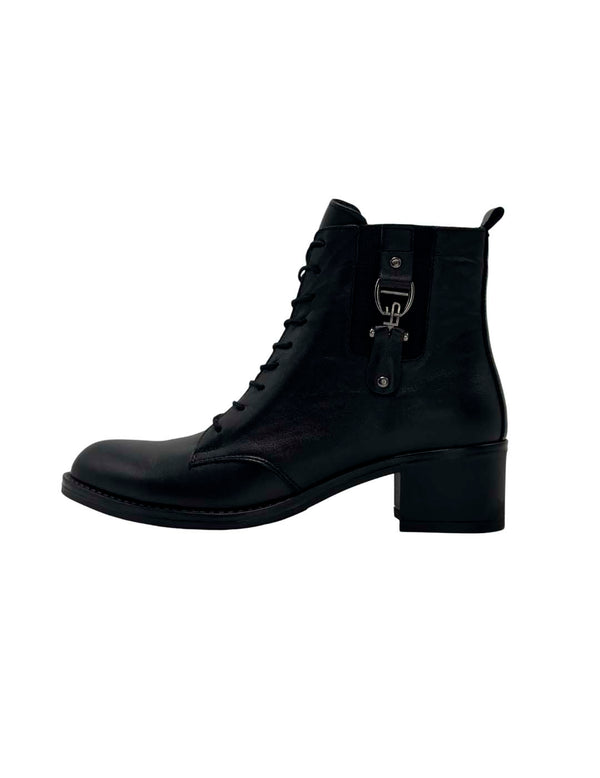 Botín Cordones ERASE Mujer Negro