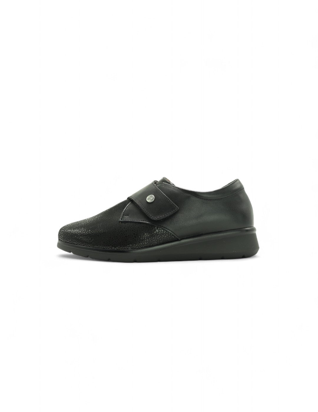 Mocasín Velcro Ancho Especial PITILLOS Mujer Negro