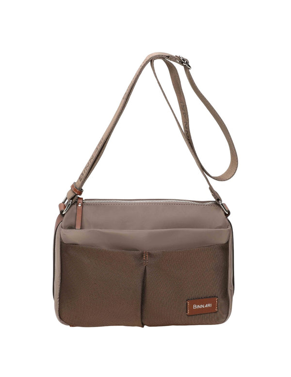 Bolso Bandolera BINNARI Mujer Taupe